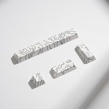 4Pcs Keycaps, White Topographic Keycaps Pbt Keycap Cherry Profile Dye-Sublimation Space Bar 6.25U Esc Enter Custom Keycap Set For Mechanical Keyboard Caps Desktop Computer Keyboards