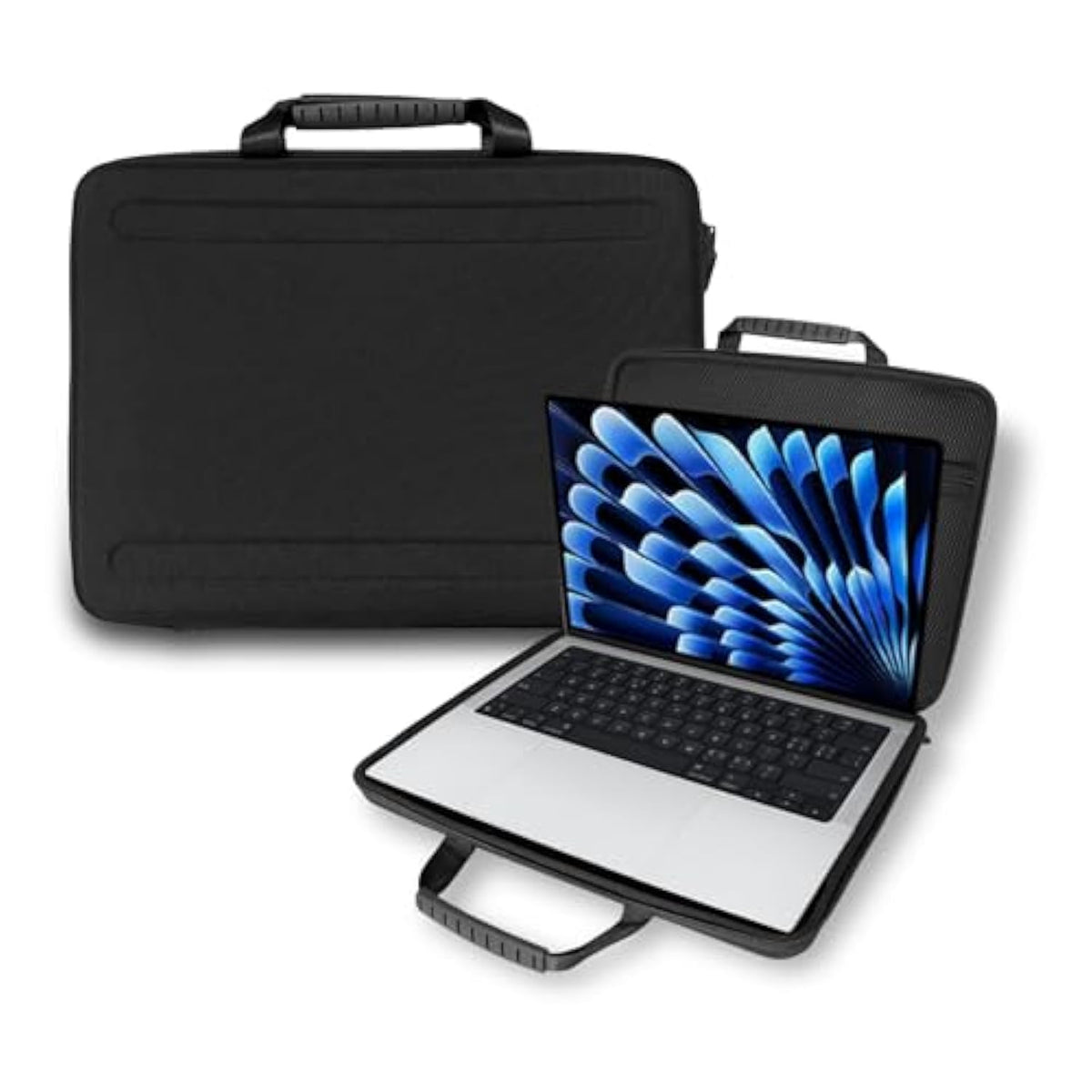 13Inch Hard Case For Macbook Air 13Inch M3 2024 Laptop Case Hard Shell Protective, 13.6Inch Apple Computer Shockproof Case, 13" Notebook Carring Sleeve Bag With Handle,Black