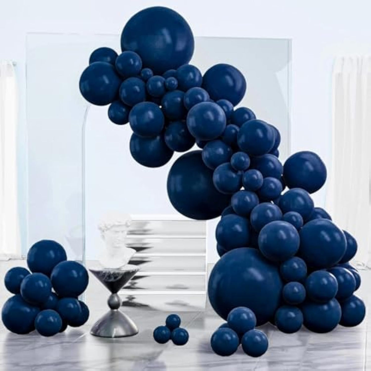123Pcs Navy Blue Balloon Arch Kit Mixed Sizes Party Decorations