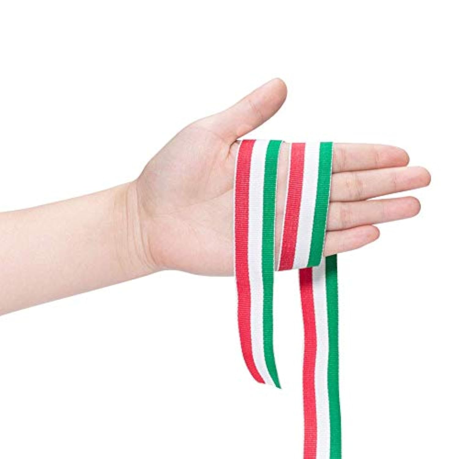 50 Yards 1 Inch Red White Green Stripes Ribbon Italian Flag Patriotic