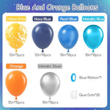 60-Pc Space Balloon Set Silver, Blue, Yellow & Orange Party Decor