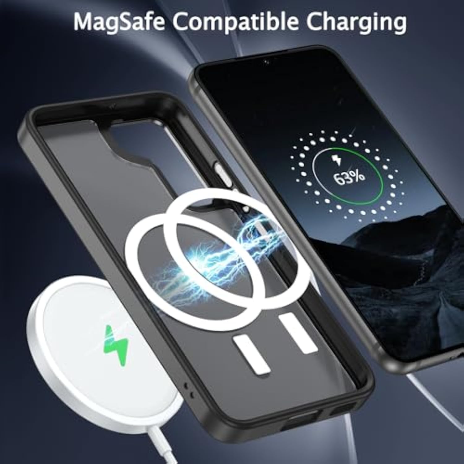 For Samsung Galaxy S22 Case, S22 Magnetic Case [Compatible With Magsafe] Translucent Matte Slim Shockproof Women Men Protective Case Cover For Samsung S22 6.1", Black
