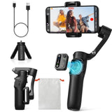 hohem iSteady X3 SE Gimbal Stabilizer for iPhone, Phone Stabilizer with Detachable Remote Control, Portable Foldable 3-Axis Phone Gimbal for Android & iPhone 16 15 Pro Max, Ideal for Travel Vlogging