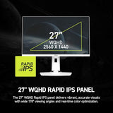 Mag 274Qrfw X32 27-Inch 2560 X 1440 (Qhd) Gaming Monitor, 320Hz, Adaptive Sync, Hdr Ready, Hdmi, Vga Port, Vesa Mountable, Tilt, 4-Side Slim Bezel, 0.5Ms, White