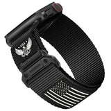 Rugged Nylon- Compatible with Apple Watch Ultra 3/ Ultra 2 Band 49mm Men,Tactical Soft Woven Stars- Stripes Flag Sport Strap for iWatch Bands 46mm