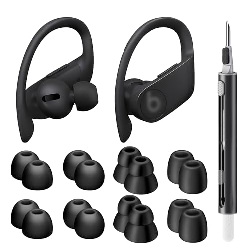 8 Pairs Ear Tips for Beats Powerbeats Pro/Beats Flex/Beats X with Cleaning Kit, Soft Silicone Fit in Case Replacement Tips for Beats Powerbeats