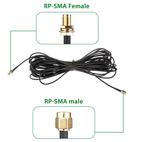 3-Pack 10Ft Rp-Sma Male To Female Extension Cable Wifi Router Antenna Extender