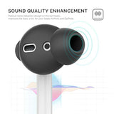 4 Pairs Airpods Ear Tips Silicone Earbuds Cover Compatible With Apple Airpods (2 Pair Large & 2 Pairs Small, Black)