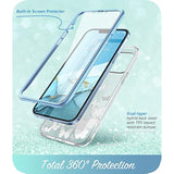 i-Blason Cosmo for iPhone 13 Pro Max Case [Built-in Screen Protector] [Military-Grade Protection] Slim Full-Body Stylish Protective Shockproof Phone Case for iPhone 13 Pro Max (Blue Butterfly)