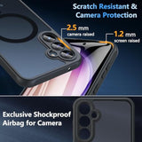 Magnetic Case For Galaxy A14 5G Phone Case With Glass Screen Protector,[Compatible With ], Shockproof Matte Back Cover For Samsung Galaxy A14 5G Case- Black