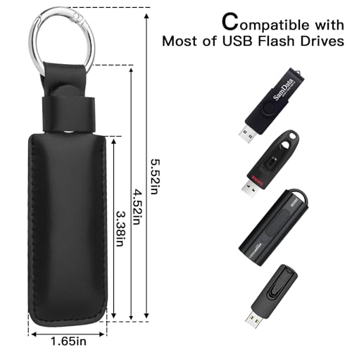 Microfiber Leather Usb Flash Drive Case - Anti Lost Usb Flash Drive Holder Protective Cover With Keychain, Small Portable Storage Carrying Case For Usb Flash Drive (1Pc, Black)