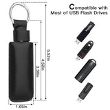 Microfiber Leather Usb Flash Drive Case - Anti Lost Usb Flash Drive Holder Protective Cover With Keychain, Small Portable Storage Carrying Case For Usb Flash Drive (1Pc, Black)