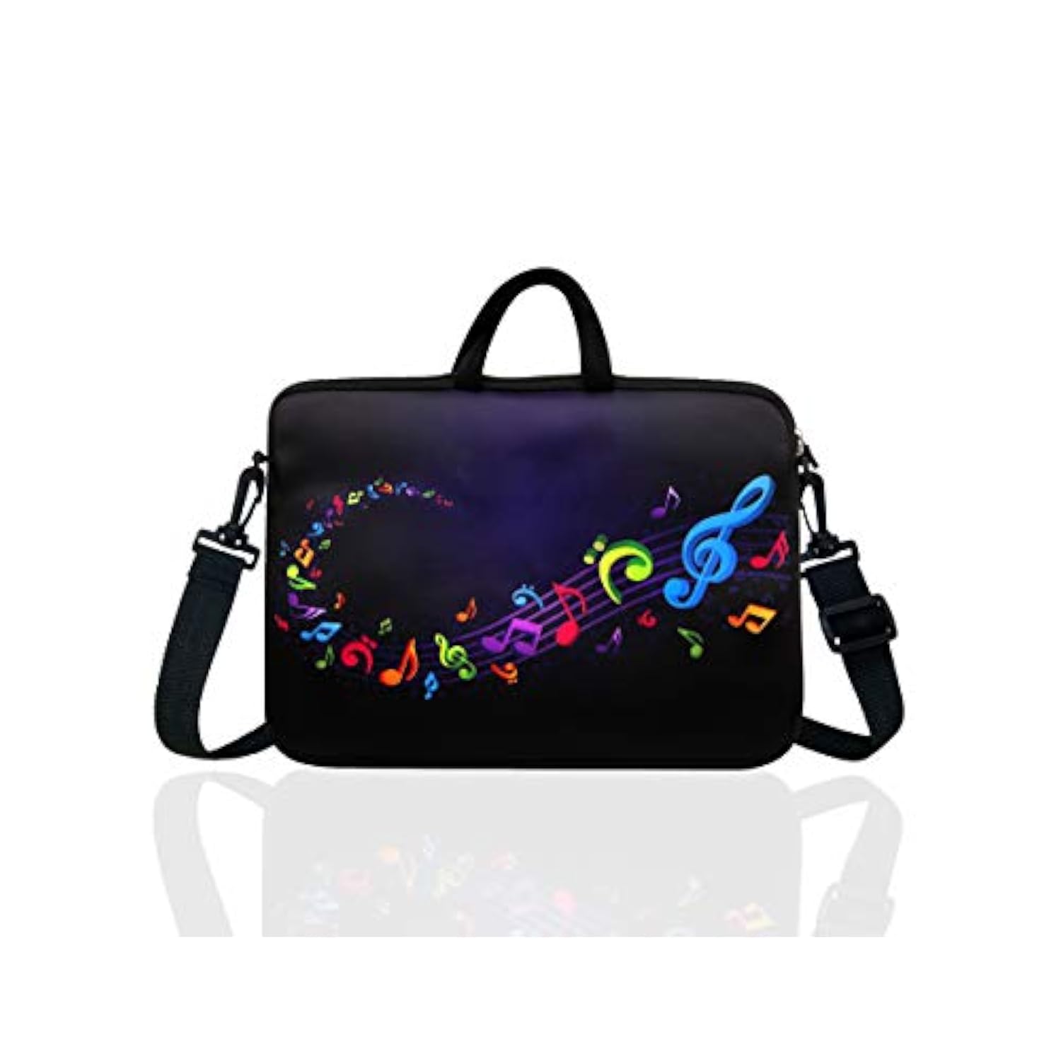 11.6-Inch To 12.5-Inch Neoprene Laptop Shoulder Messenger Bag Case Sleeve For 11 11.6 12 12.5" Inch Chromebook/Tablet/Notebook/Macbook Pro/Air (Musical Note)