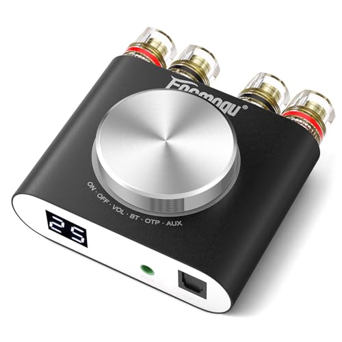 M6 200W Mini Bluetooth 5.0 Audio Power Amplifier, 100Wx2 Dual Channel HiFi Stereo Mini Speaker AMP w/Optical/AUX/BT Input, Home Audio Wireless
