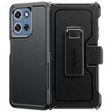 For Motorola Moto-G-5G 2025 Case: Heavy Duty Drop Protection With Rugged Belt-Clip Holster & Kickstand Grade Shockproof Durable Protective Cell Phone Cover For Moto G 2025 (Black)