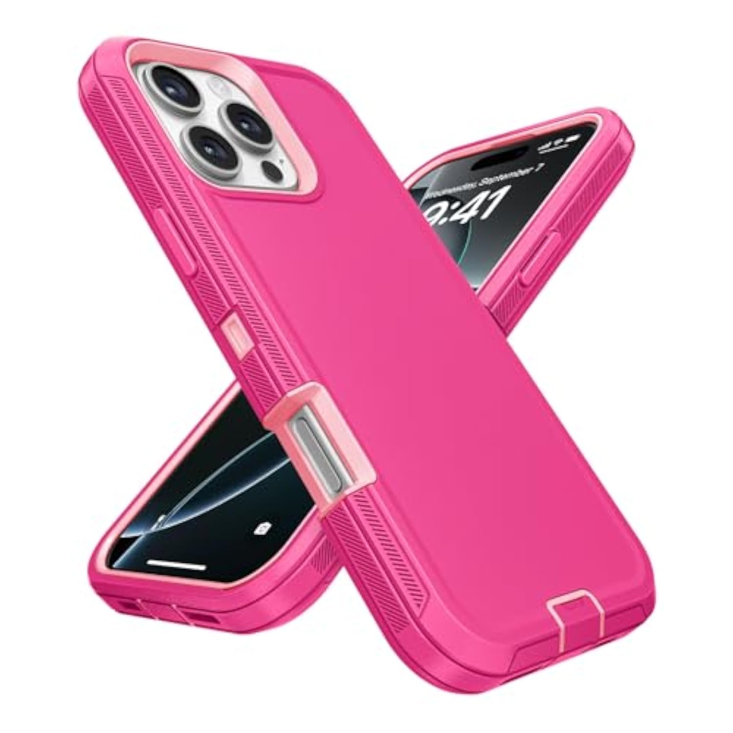 Case For Iphone 16 Pro Max 5G 6.9-Inch, Heavy Duty Rugged & Dual-Layer Shockproof Dropproof Protection With Port Anti Dust Scratch Back Cover Matte Armor Phone Case For Iphone 16 Pro Max, Pink