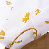 100 Sheets White With Gold Tissue Paper Bulk,20" X 14",Gold Design Tissue Paper For Gift Bags,Birthday,Valentine'S,Mother'S Day,Weddings