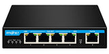 Px204 4 Port Gigabit Poe Powered Switch Extender, Ieee802.3Af/At/Bt Poe Passthrough Switch, 1 Port 90W Poe++ In, 4 Port Poe+ 30W Out Poe Repeater For Camera,Voip