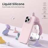 iPhone 14 Pro Max Slim Liquid Silicone Case 3-Layer Chalk Pink