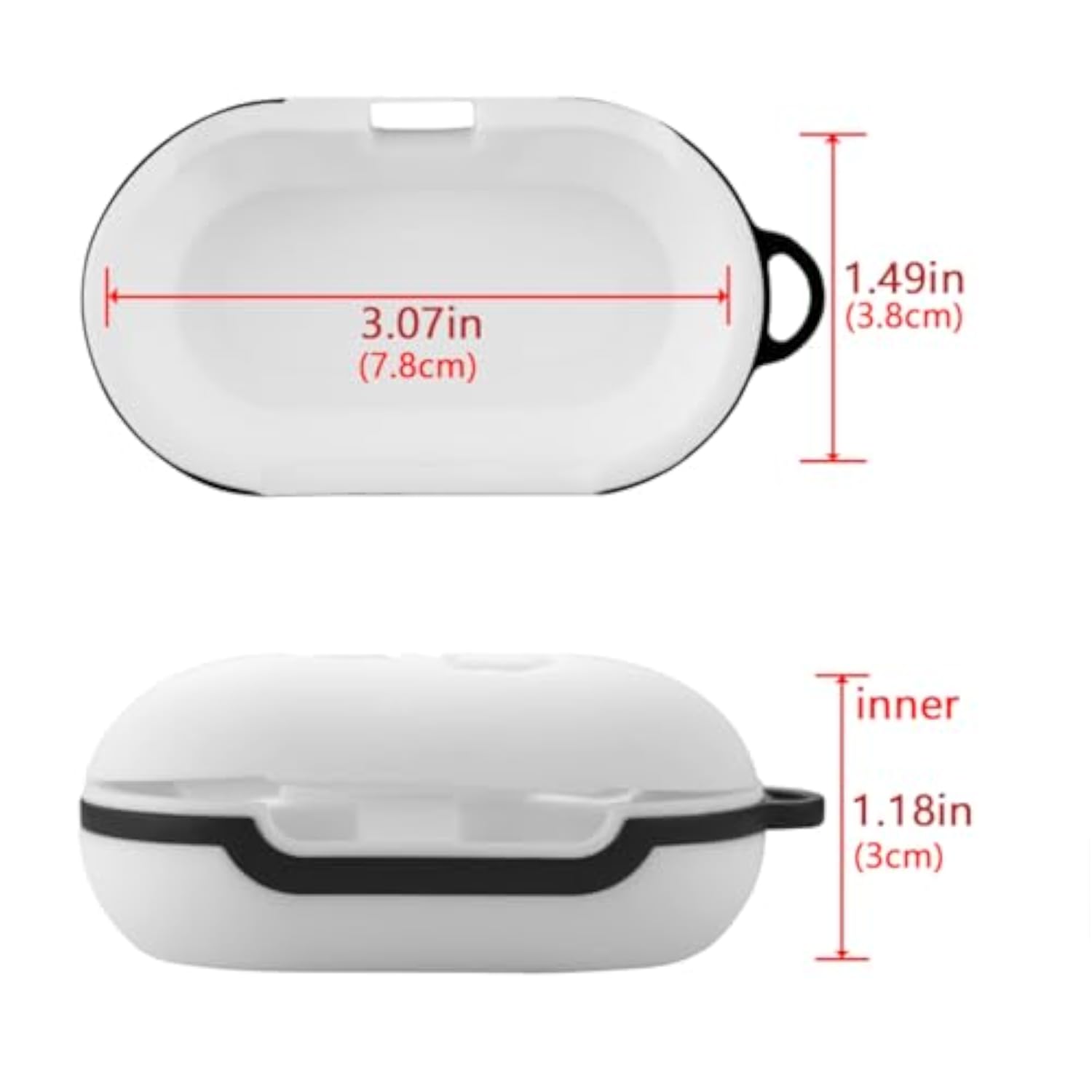 Silicone Cover Case for Samsung Galaxy Buds+ and Buds 2 True Wireless Earbuds with Keychain, White