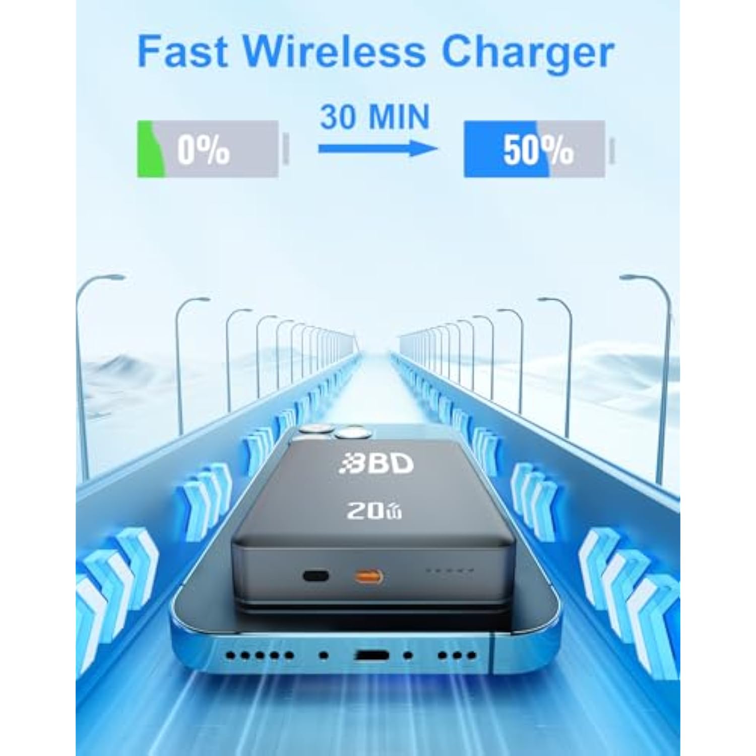 Magnetic Power Bank For Iphone,12000Mah Magsafe Battery Pack With 20W Fast Charging,Slim Magsafe Power Bank Usb C In&Out,Wireless Portable Charger For Iphone 16/15/14/13/12 Series 1 Pack