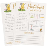 Baby Predictions & Advice Cards – Classic Pooh Theme, Winnie Baby Shower Game For Guests, Gender Reveal Activity For Boy Or Girl Activity, 30 Pack
