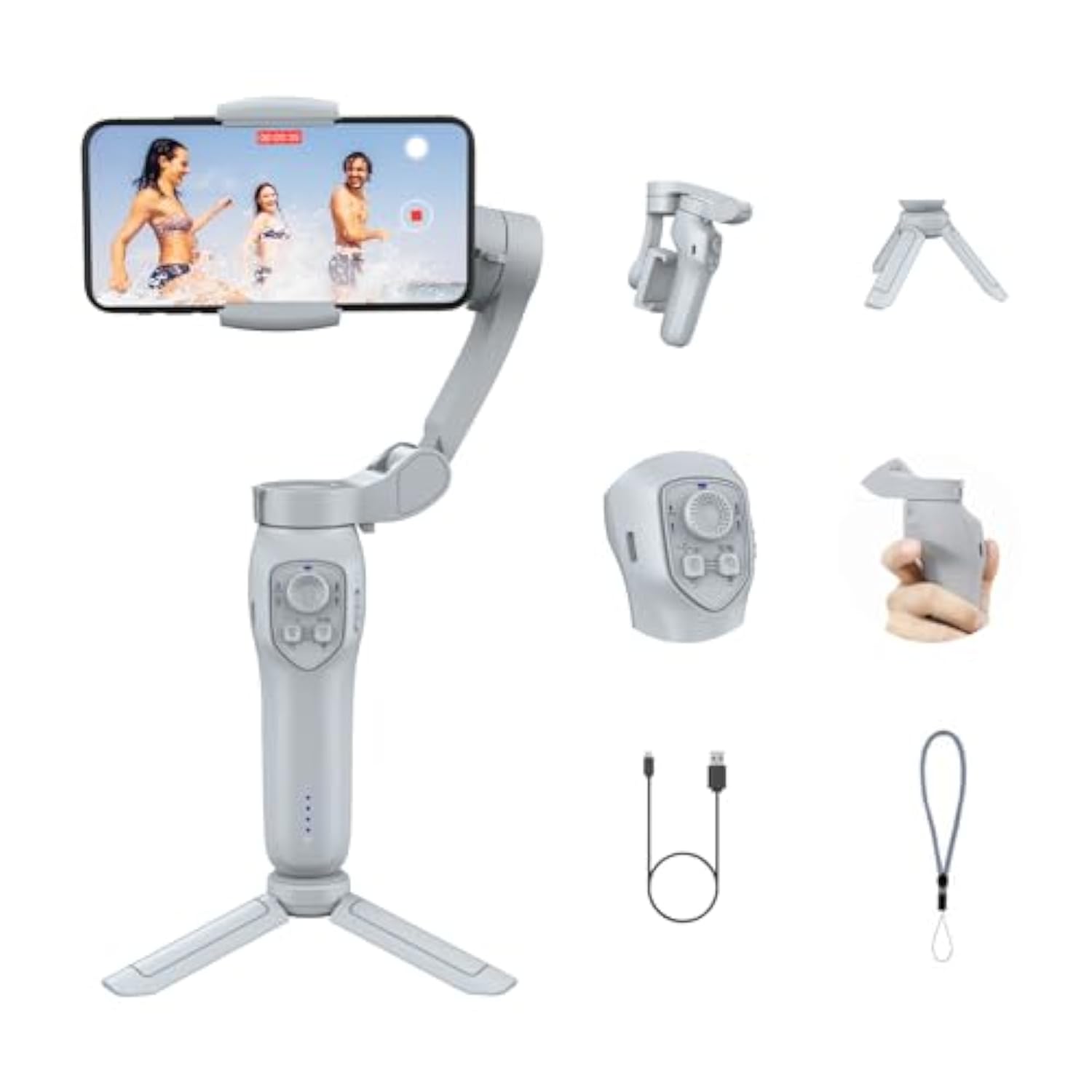 Gimbal Stabilizer For Smartphone,3-Axis Phone Gimbal For Android & Iphone 14 Pro Max,Phone Stabilizer For Video Recording With Face/Object Tracking,Vlogging Kit,Portable- Isleeky L7C Pro…