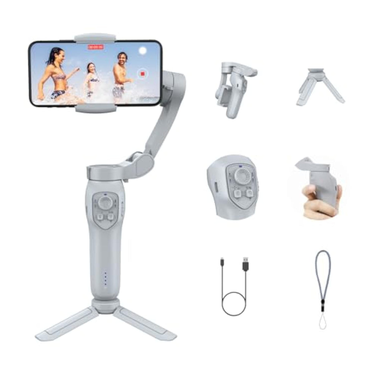 Gimbal Stabilizer For Smartphone,3-Axis Phone Gimbal For Android & Iphone 14 Pro Max,Phone Stabilizer For Video Recording With Face/Object Tracking,Vlogging Kit,Portable- Isleeky L7C Pro…