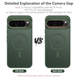 Magnetic For Google Pixel 9 Pro Xl Case, Pixel 9Proxl Phone Case Compatible With Magsafe, Translucent Matte Slim Shockproof Protective Magnetic Cover For Google 9 Proxl 6.8 Inch, Deep Green