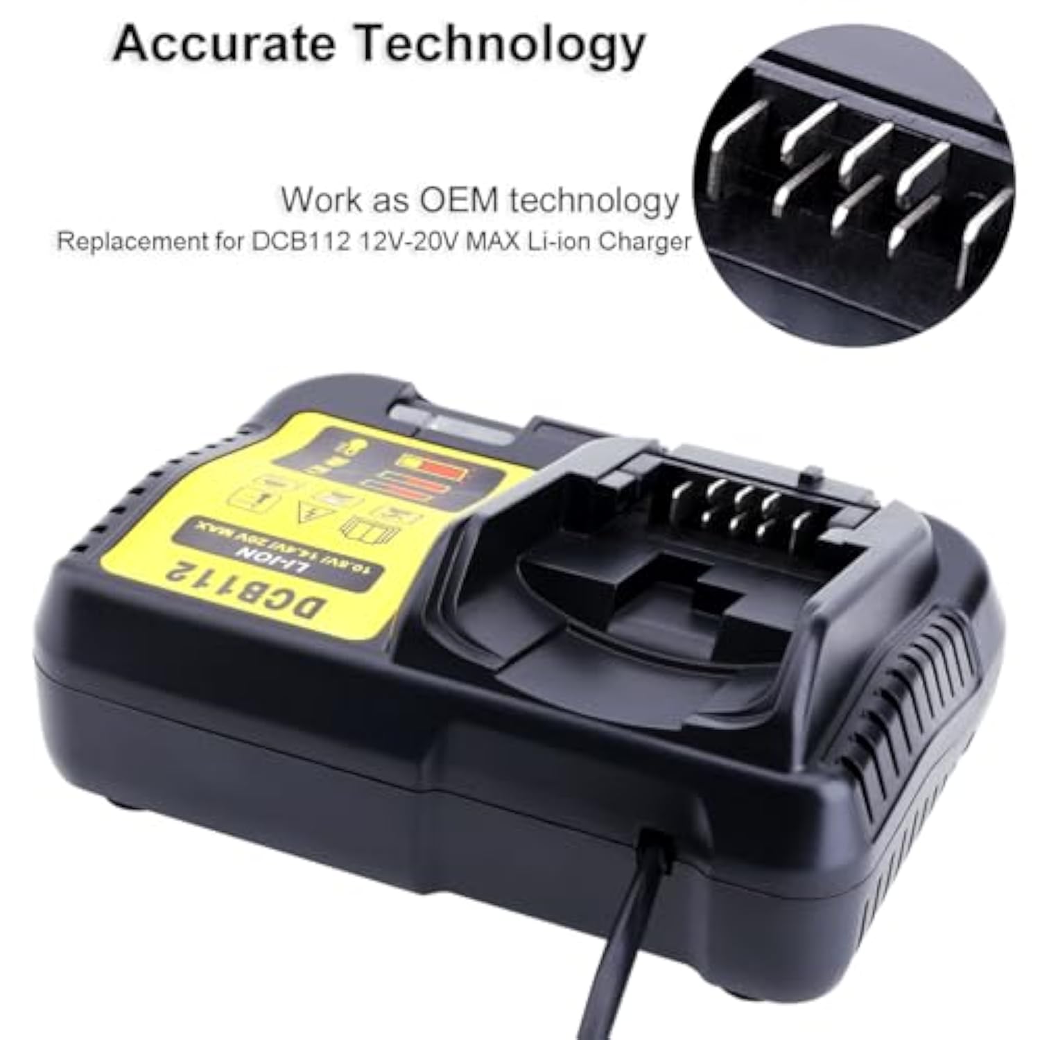 Dcb112 Dcb115 20V Max Charger Charges All Dcb201 Dcb204 Dcb606 Dcb609 Dcb207 Dcb206 Dcb203 Dcb200 Dcb120 Dcb127 12V Max, 20V Max And 60V Max Li-Ion Cordless Tool Battery Packs