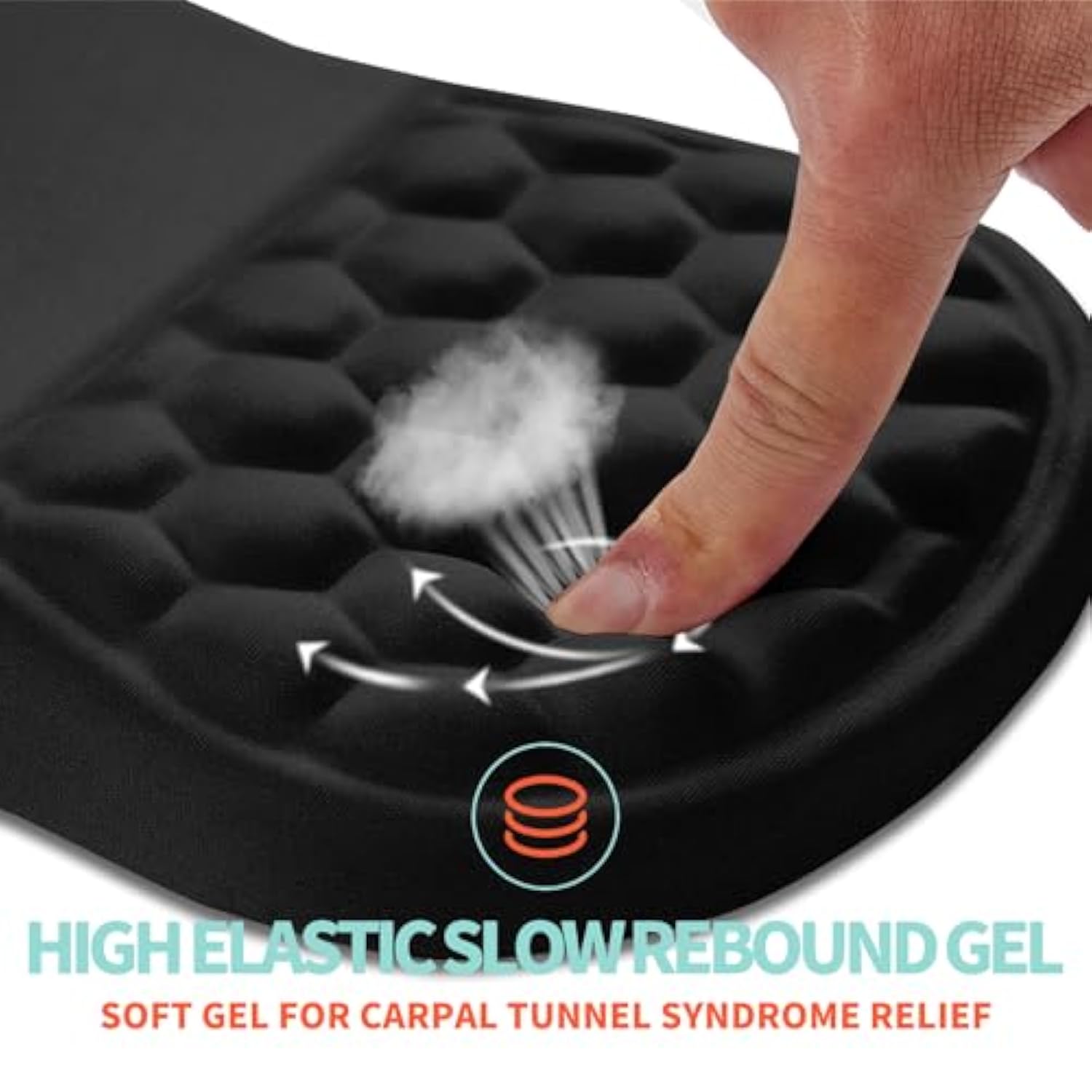 Ergonomic Mouse Pad Wrist Support With Memory Foam Massage Bulge, Carpal Tunnel Pain Relief Mousepad Wrist Rest For Mouse(12X8 Inch, Black)