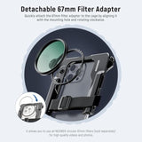Neewer Universal Smartphone Video Rig With Handles, 67Mm Filter Adapter, Anti Drop Cold Shoe For Dji Mic, Phone Cage Stabilizer For Video Recording For Iphone 15 Pro Max S23 Ultra Pixel 8 Pro, Pa017