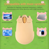 Bluetooth Mouse, 2.4G Mice Cute Cartoon Pig Dual Mode (Bluetooth Or 2.4 Ghz Receiver) Computer Mouse 1200Dpi Silent Clicks Mice For Laptop/Notebook/Ipad/Pc/Mac/Chromebook Office Home(Yellow)