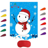 Christmas Pin the Nose on Snowman Game with 24 Noses and Blindfold Party Supplies
