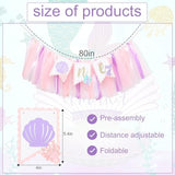 Mermaid 1St Birthday High Chair Banner - Under The Sea First Birthday Party Decoration, Mermaid Theme One Party Banner, Cake Smash Photo Props For Girl