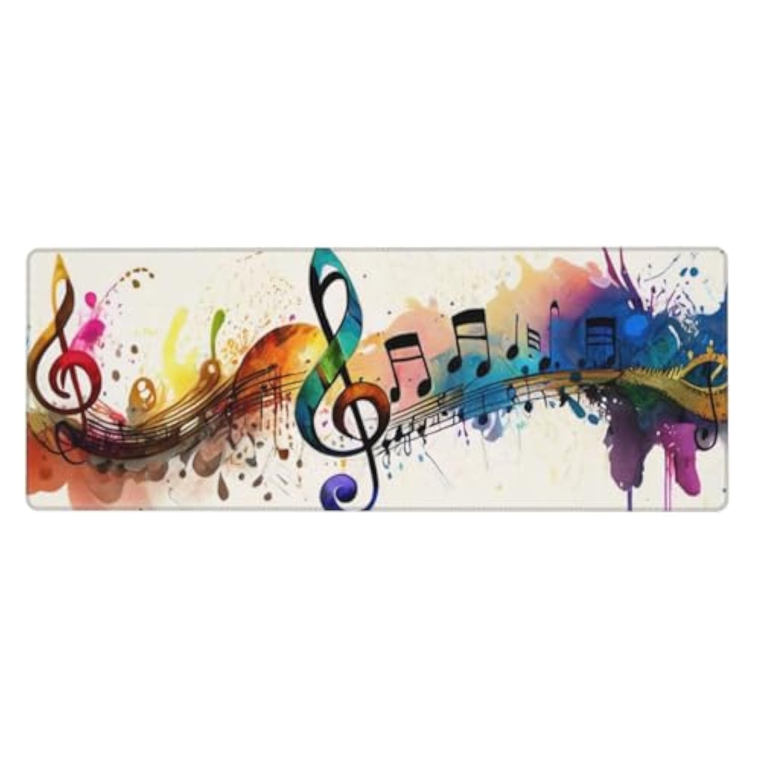 Gaming Mouse Pad, Large Non-Slip Rubber Base Mousepad, Keyboard Mouse Mat, Desk Pad With Stitched Edges, 31.5X11.8Inch, Music Note