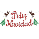 Feliz Navidad Banner for Spanish Christmas and New Year Party Decorations