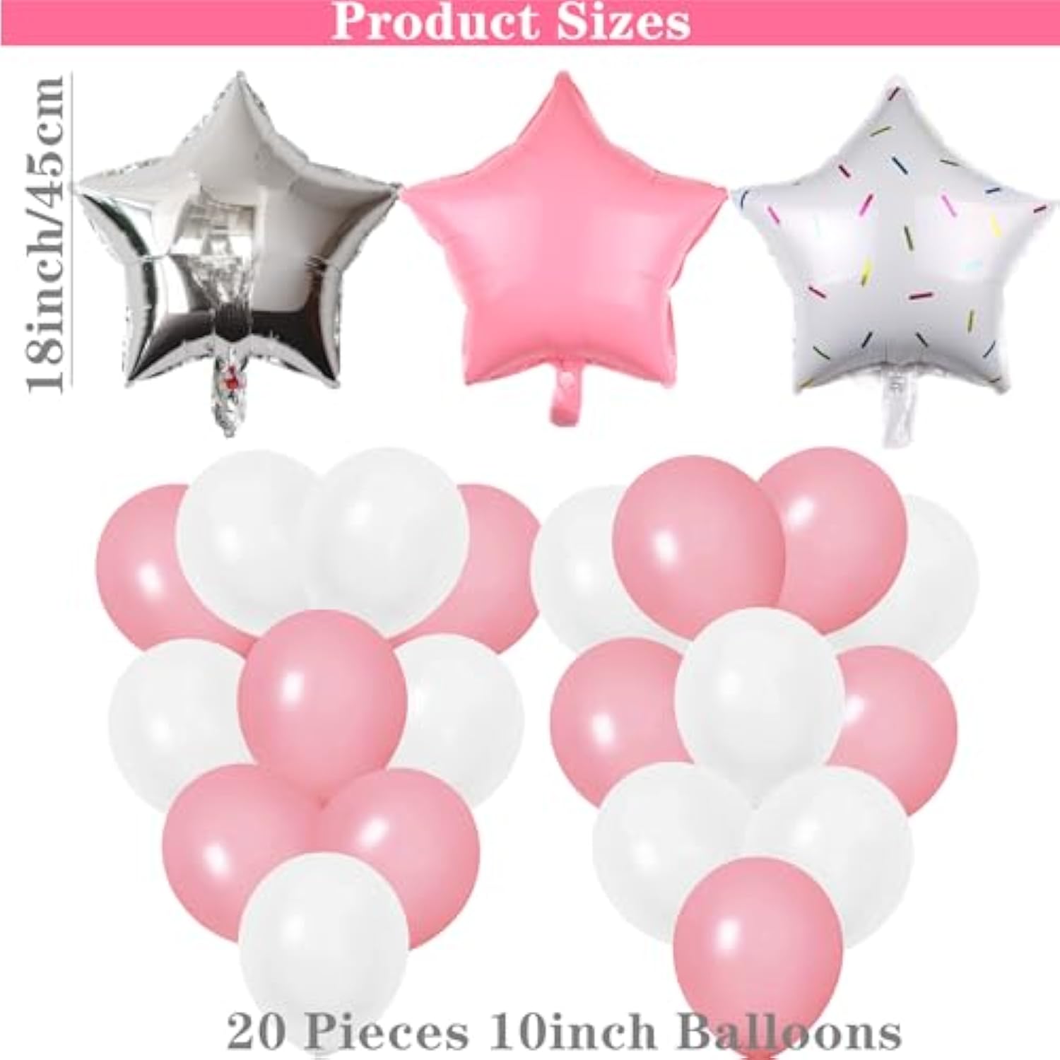 47pcs Pink Sleepover Party Decorations, Moon, Star Balloons, Banner for Girls