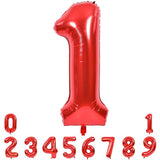 40-Inch Red Number Balloons 0–9 Foil Helium Birthday Party Decorations