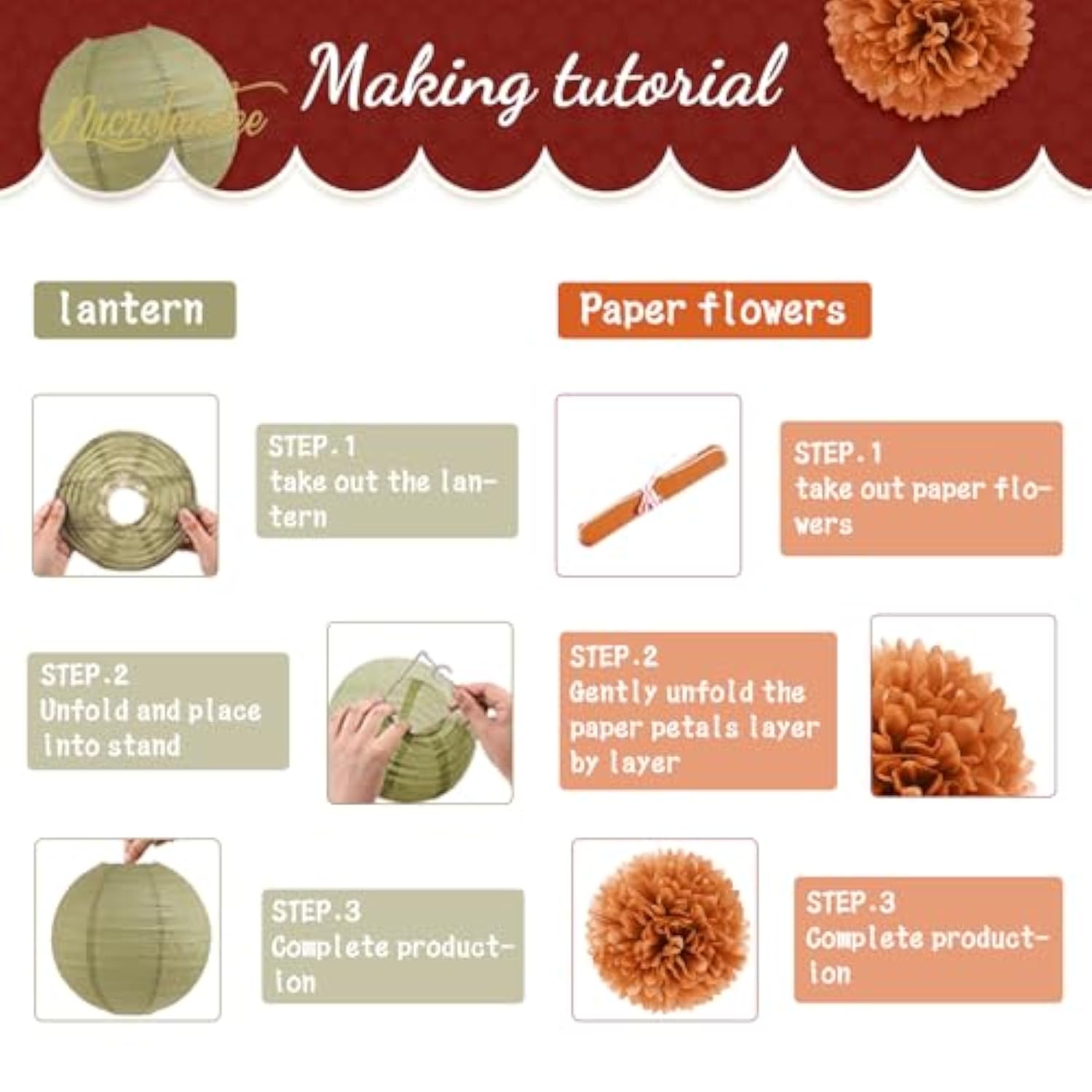 Fall Wedding Decorations, 12 Pcs Orange Maple Leaf Paper Lanterns Tissue Pom Poms For Thanksgiving Day Backdrop Decoration, Fall Baby Bridal Shower, Birthday, Autumn Harvest Party Decor