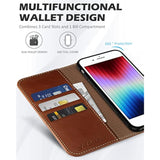 SHIELDON Genuine Leather Case Wallet for iPhone SE 2022/2020, Retro Brown, Compatible with iPhone SE 3/SE 2/8/7, iPhone 13 Pro Max 5G, iPhone 13 Pro 5G, iPhone 14 Pro Max 5G, iPhone 14 Pro 5G