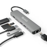 7-In-1 Usb C Hub Multiport Adapter With Ethernet - Compatible With Mac, Window