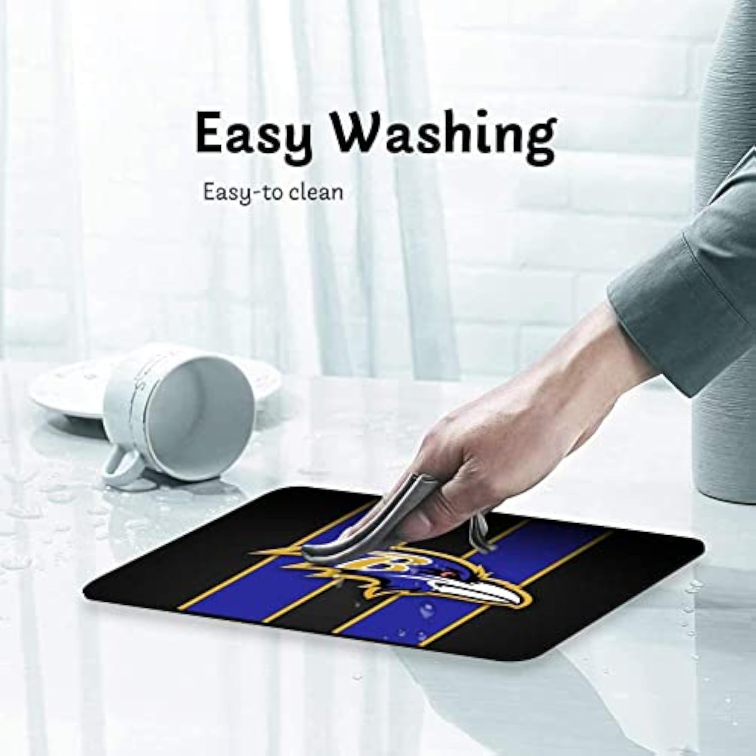 Gaming Mouse Pad, Sport Football Mousepad With Non-Slip Rubber Base For Laptop Computer Desktop Game Mat,Fans Gift Blue Stripe Design