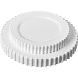 64 Piece Combo Plastic Dinner Plates Disposable Plastic Fancy Heavy Duty Party Dishes 7 Inch And 10 Inch, White Beaded