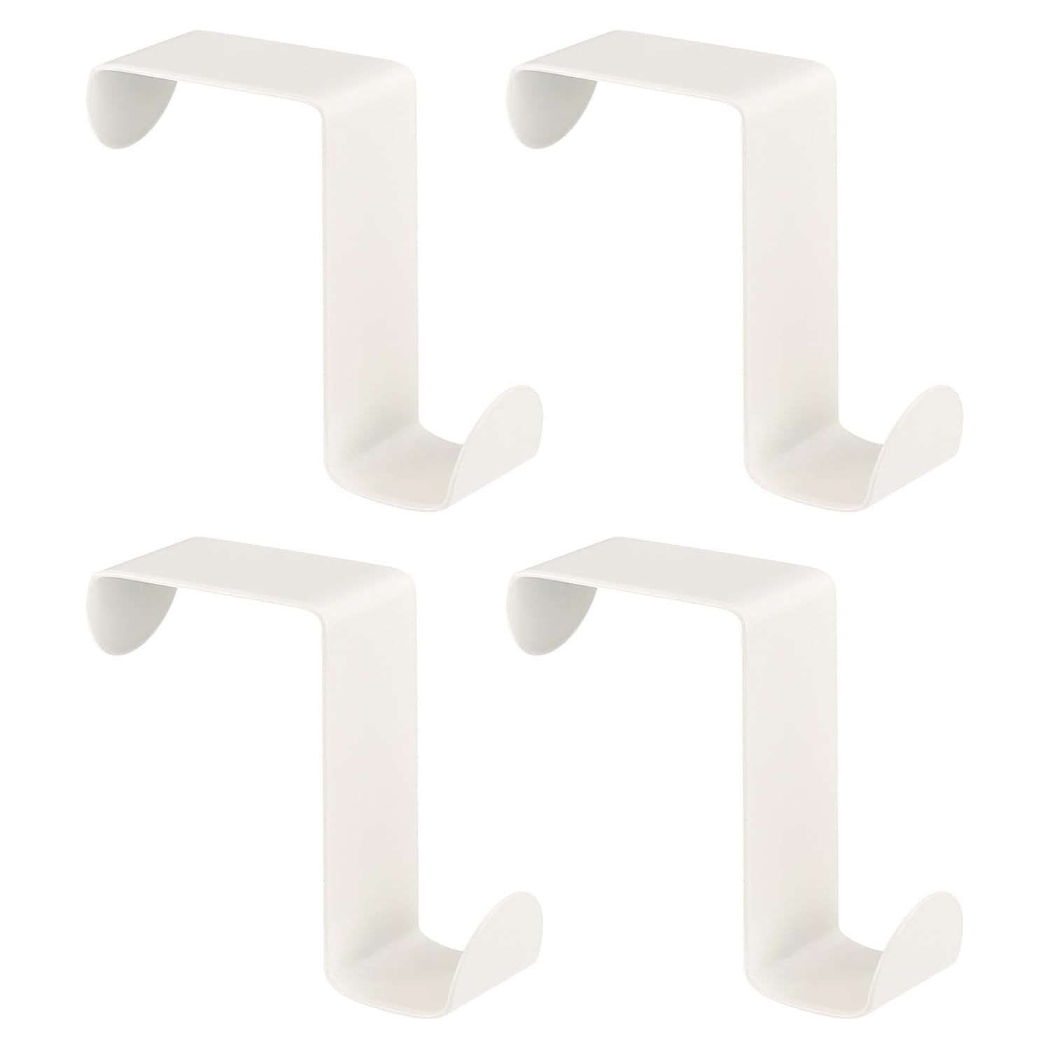 uxcell Over The Door Hooks, 4pcs - Stainless Steel Door Hangers Hooks, S-Shaped Double Hooks for Hanging Clothes, Hats, Towels (White)