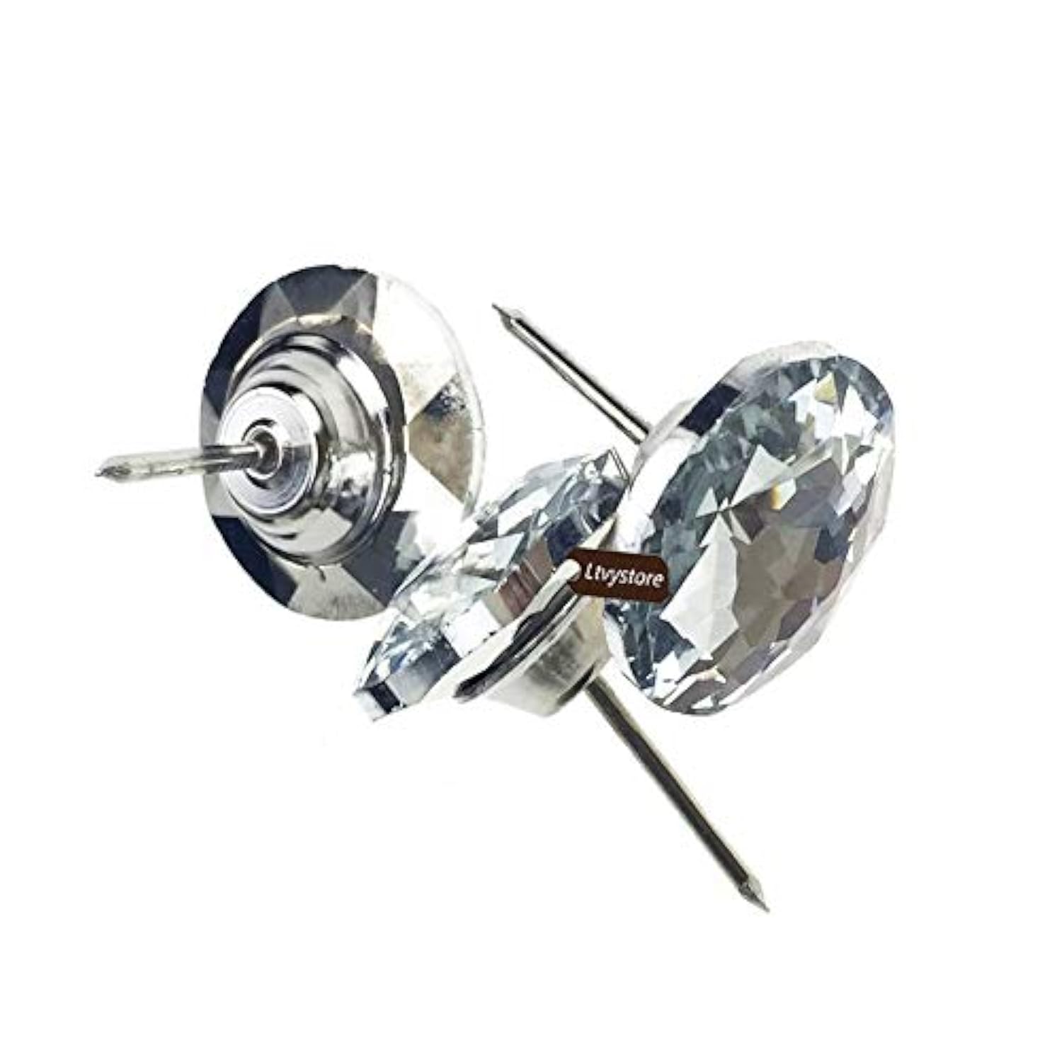 70Pcs 1Inch Rhinestone Sew Buttons Diamond Crystal Upholstery Nails Ta