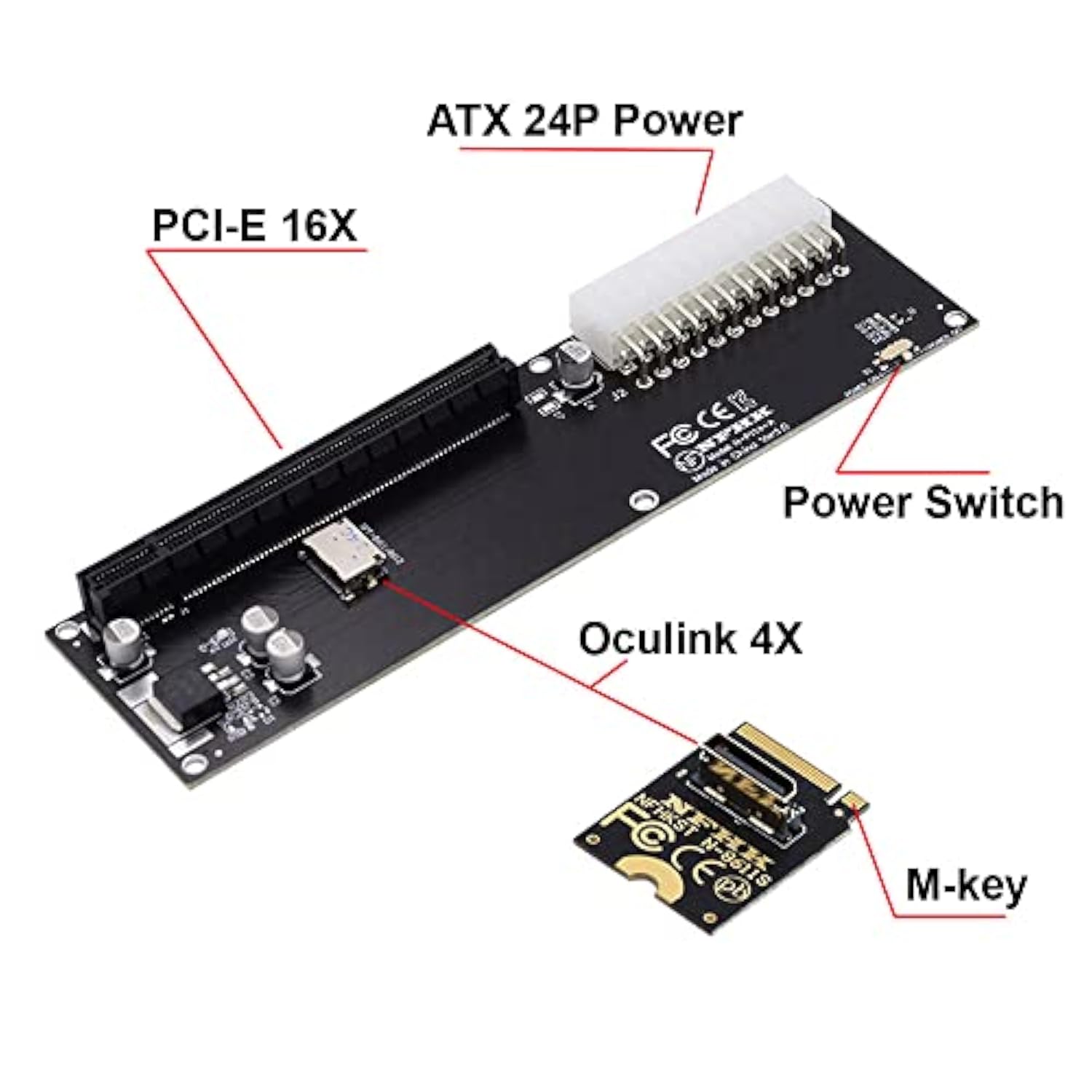 Pci-E 3.0 M.2 M-Key To Oculink Sff-8612 Sff-8611 Host Adapter For Gpd Win Max2