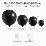 108pcs Black Double Stuffed Balloons Various Sizes Garland Arch Kit Party