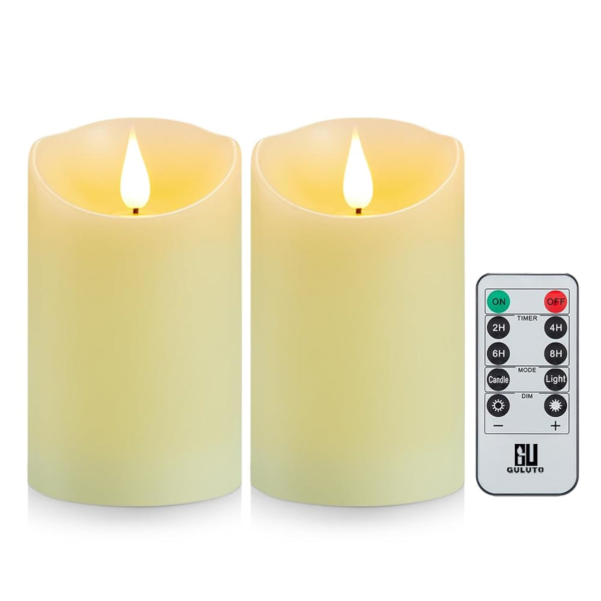 Flameless Candles, Battery Operated Candles With Remote And Timer, 3" X 5", Set Of 2, Led Candles Flickering Electric Pillar Candles, Ivory Real Wax For Home Wedding Birthday Decoration