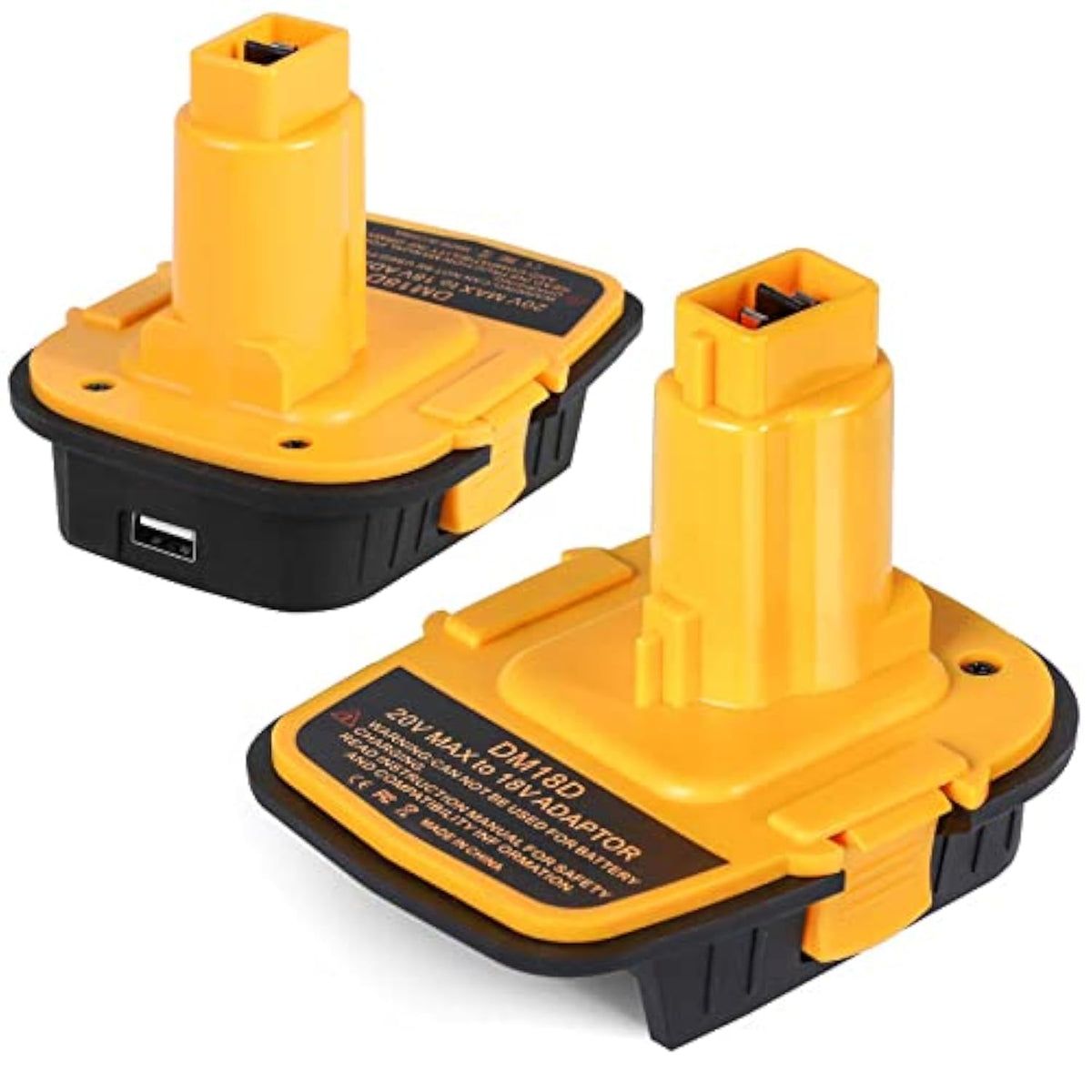 Dm18D Adapter For Dewalt 18V To 20V Battery, 2 Pack New Upgraded For Dca1820 Converter Fit For Dewalt 20V & For Milwaukee M18 Battery Use For Dewalt 18V Nicad & Nimh Tools